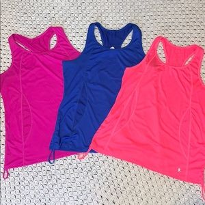 DANSKIN DriFit Razorback Drawstring Tank Tops